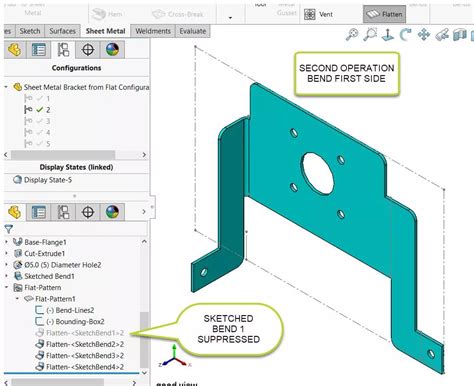 convert sheet metal to solid body solidworks|sheet metal command in SolidWorks.